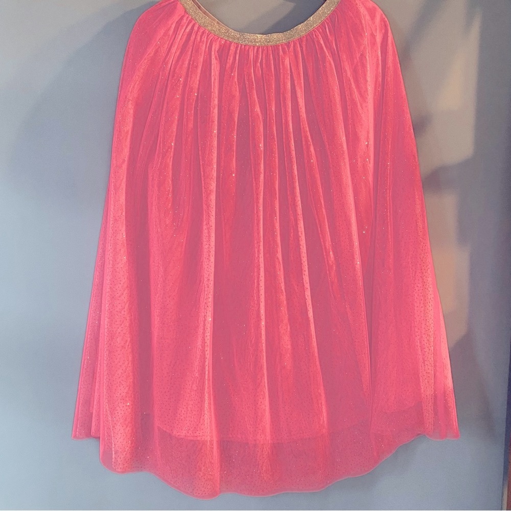 Cat & Jack Tulle Pink & Gold waistband size 14 Girls maxi skirt lined! NWT